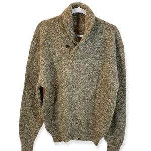 LL Bean Classic Ragg Wool button Sweater vintage L